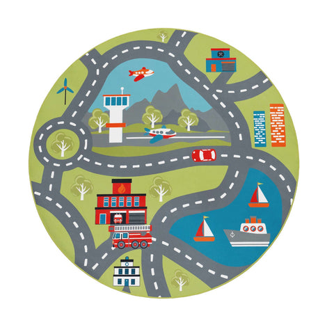 Play Street Rug – Creative Kids’ Room Carpet – Soft, Durable & Easy-Clean – City Map Design