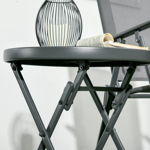 Rootz Garden Table - Folding Table - Garden Folding Table - Round - Weatherproof - Foldable - Black - Ø45 x 50 cm