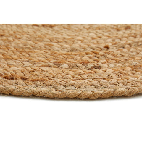 Rootz Jute Carpet - Round Rug - Woven Mat - Inviting Atmosphere - 80cm - Handwoven Indian Craftsmanship - Natural Robust Structure