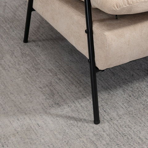 Rootz Upholstery Armchair with Stool - Relaxation Chair - Recliner - Steel Frame & Cushion Support - 68 x 91.5 x 88 cm, Brown