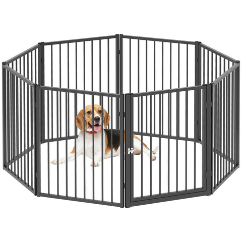 Rootz 8 Panel Dog Cliffs - Animal Enclosures - Foldable & Portable - Safe Play Area - 76cm x 60cm Panels, U-Shape 240cm x 120cm x 76cm