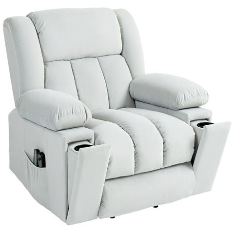 Rootz Electric Riser Chair - Recliner - Massage Chair - Velvet Fabric for Optimal Comfort - 101W x 93D x 104H cm