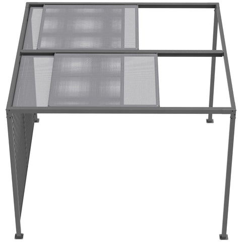 Rootz Pergola Garden Gazebo - Outdoor Pavilion - Sun Shelter - 4 Retractable Roof Panels - Lightweight Metal Frame - 300cm x 300cm x 222cm