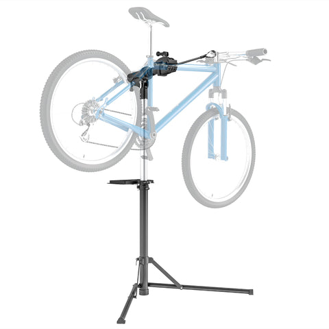 Rootz Bicycle Repair Stand - Bike Holder - Maintenance Stand - Height Adjustable - Foldable Design - 82cm x 106cm x 107-160cm- Black, Silver