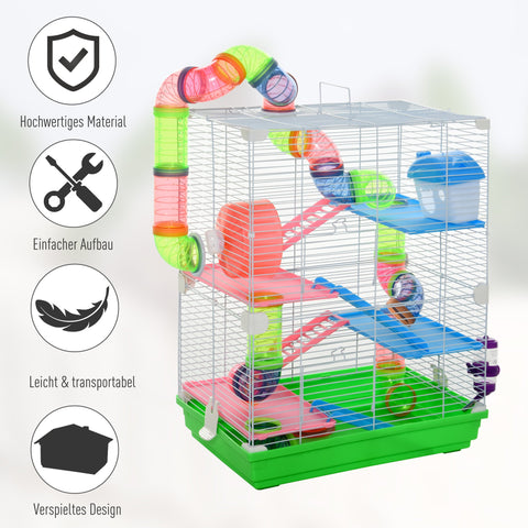 Rootz Small Animal Cage - Rodent Cage - Mouse Cage - Spacious Design - 46cm x 30cm x 58cm