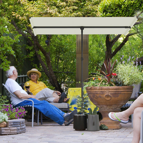 Rootz Parasol - Rotating Sunshade - Adjustable Garden Screen - UV Protection UPF 50+ - 150x205cm White and Black