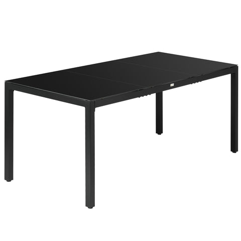 Rootz Garden Table - Outdoor Dining Table - Patio Table - Holds 8 People - Elegant & Durable - 180cm x 80cm x 72cm - Black