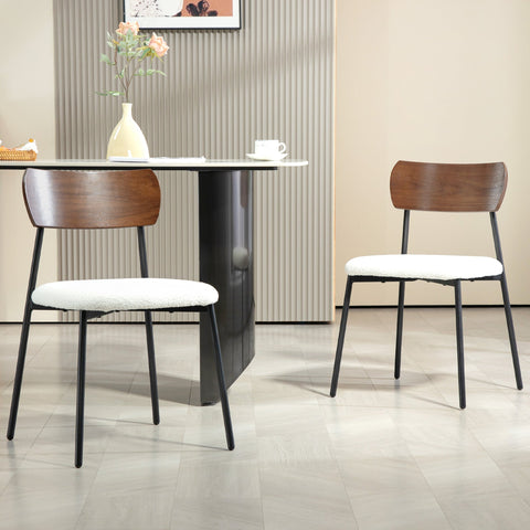 Rootz 2 Piece Set Dining Room Chairs - Kitchen Chairs - Modern Seatings - Soft Web Fur - 46cm W x 48cm D x 72cm H