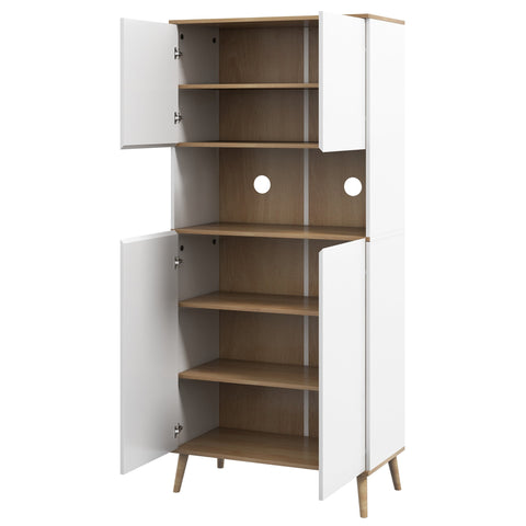 Rootz Kitchen Buffet Cabinet - Storage Cupboard - Kitchen Sideboard - Height-Adjustable Shelves - 80W x 40D x 178H cm