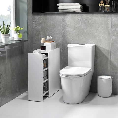 Rootz Narrow Bathroom Cabinet - Floor Cabinet - Freestanding Storage - Easy Glide Deep Drawers - 47cm x 25cm x 66.5cm
