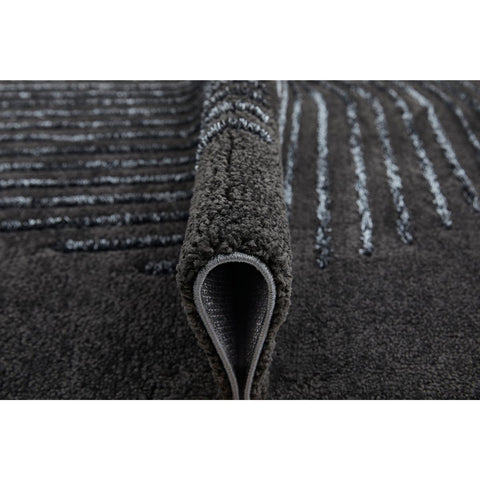 Rootz High-Low Structure Carpet - Rug - Soft Flooring - Stain Resistant - 170cm x 120cm x 2.1cm - Anthracite