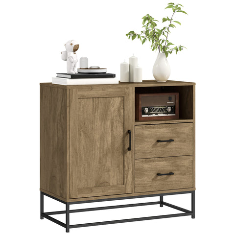 Rootz Buffet Storage Unit - Sideboard - Cabinet - 2 Drawer Organizer - Adjustable Shelf - 80x40x78cm