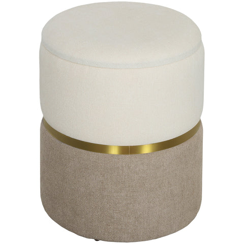 Rootz White Seat Stool - Storage Ottoman - Two-Tone Design - Enhances Room Aesthetics - 36 x 36 x 44 cm