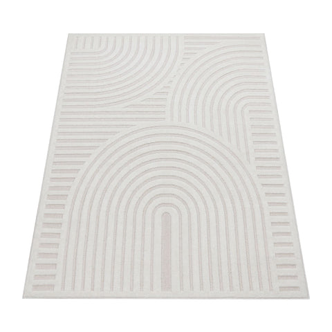 Indoor Outdoor Rug – Durable Polypropylene – Geometric 3D Design – Easy Care