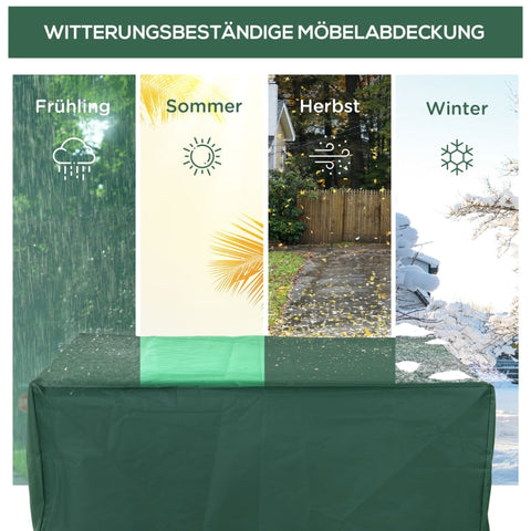 Rootz beschermhoes voor tuinmeubelen - hoes voor tuinmeubilair - hoes voor terrasmeubilair - duurzame bescherming - veilige pasvorm - waterafstotend - 135 cm x 135 cm x 75 cm - 600D Oxford groen