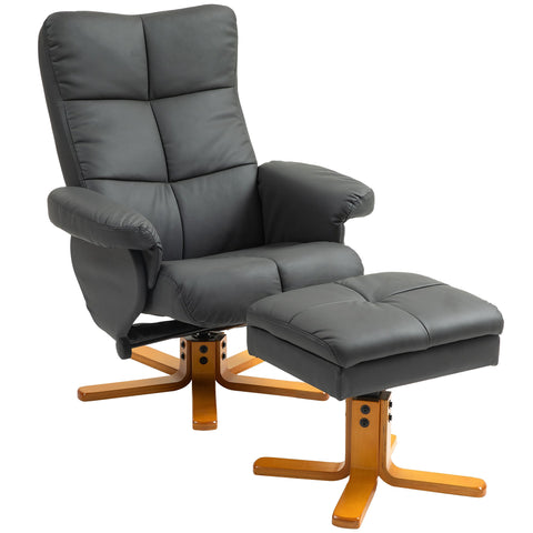 Rootz Relaxation Chair with Stool - Recliner - Swivel Chair - 145° Tilt & Storage - Grey - 80cm x 86cm x 99cm