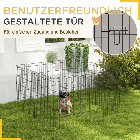 Rootz Pet Playpen for Puppies - Dog Enclosure - Puppy Pen - Secure Door - Metal Wire - 76cm x 61cm Panels