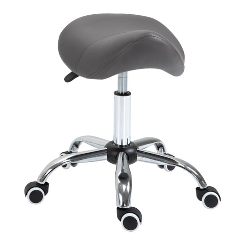Rootz Rolling Stool - Ergonomic Chair - Adjustable Stool - Professional Use - Promotes Posture - Smooth Mobility - 52cm x 53cm x 49-61cm - Faux Leather
