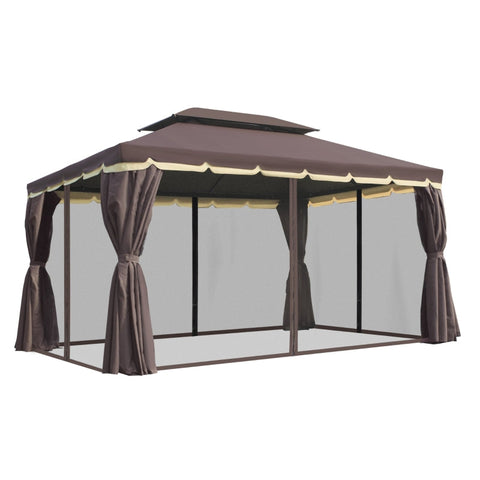 Rootz Garden Gazebo - Garden Tent - Party Marquee - Weatherproof - Privacy Protection - Stable & Secure - 390cm x 290cm x 280cm
