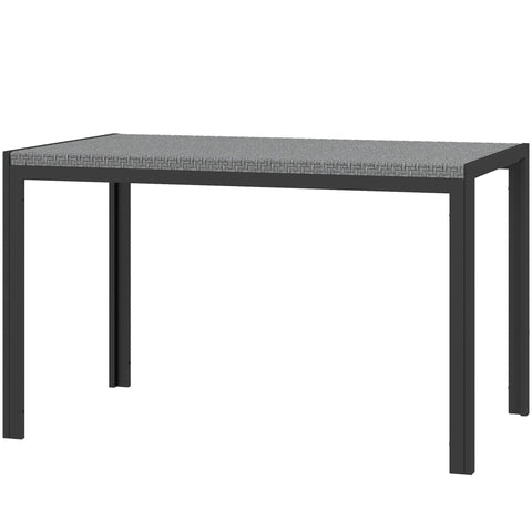 Rootz Rectangular Garden Table - Outdoor Dining Table - Metal with Rattan Effect - Elegant & Durable Design - 120cm x 70cm x 72cm