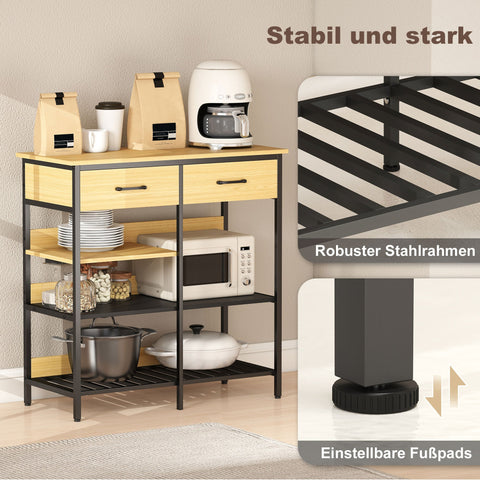 Rootz Sideboard Chest of Drawers - Kitchen Cabinet - Storage Organizer - Industrial Style, Large Capacity, 90 x 40 x 91 cm, Brown & Black