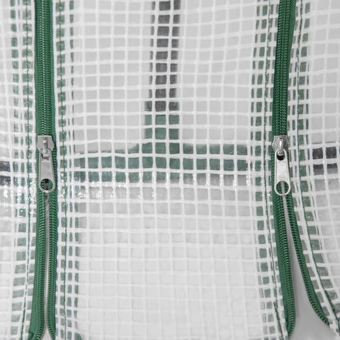 Rootz Greenhouse - Mini Greenhouse - 2 Zip Doors - Tear Resistant Film - UV-resistant - Metal Frame - White - 1.8 x 1 x 1m