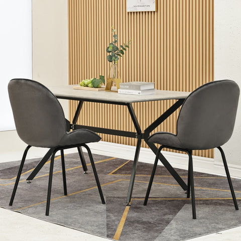 Rootz 2 Piece Set Dining Chairs - Velvet Chairs - Elegant Seating - Extra Comfort - 52cm x 43cm x 90cm