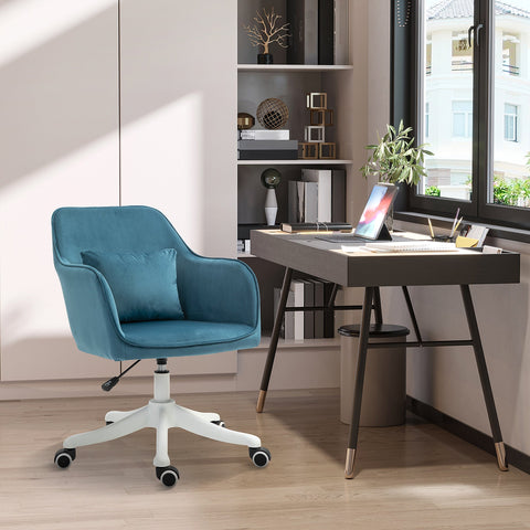 Rootz Velvet Office Chair - Ergonomic Desk Chair - Swivel Chair - Massage Function - Adjustable - 55W x 70D x 78-86H cm