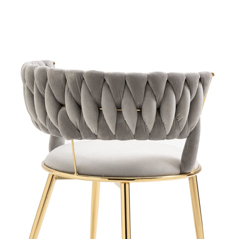 Rootz Velvet Dining Chairs Set - Elegant Velvet Seating - Padded Comfortable Chairs - Solid Structure - 57cm x 55cm x 70cm