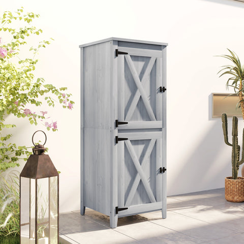 Rootz Compact Wooden Garden Shed - Tool Storage - Equipment House - Weatherproof - 60cm x 60cm x 160cm