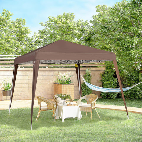 Rootz Gazebo Garden Gazebo - Pop-up Tent - Foldable Shelter - Easy Assembly - 2.4m x 2.4m x 2.5m - Waterproof Fabric