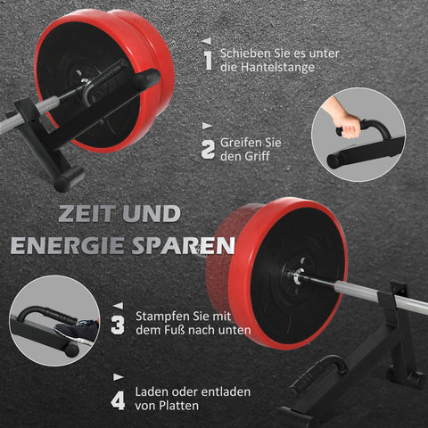 Rootz Barbell Jack - Deadlift Jack - Lifting Tool - Non-Slip Handle - 50 x 12 x 33 cm - Black