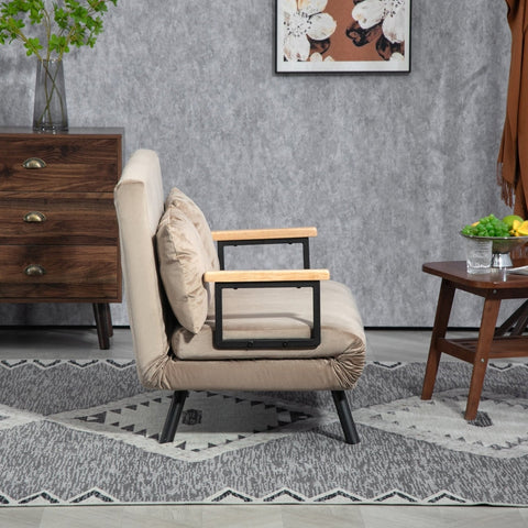 Rootz Sleeping Chair - Guest Bed - Sofa Bed - 5-Level Adjustable Backrest - Robust Steel Frame - 102cm x 73cm x 81cm