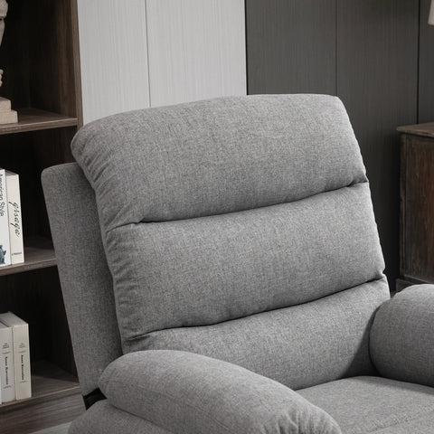 Rootz Adjustable Relaxation Armchair - Recliner Chair - Lounge Seating - Footrest - Linen Look - 91cm x 92cm x 102cm,  Grey Melange