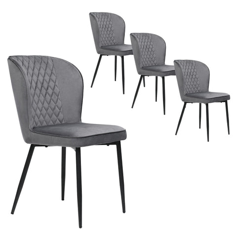 Rootz Velvet Dining Chairs Set - Upholstered Chairs - Elegant Chairs - Exceptional Comfort - 47L x 43W x 86H cm