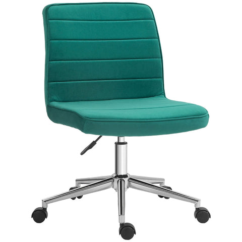 Rootz Office Chair - Computer Chair - Desk Chair - Height Adjustable - Soft Padding - Easy Mobility - 51cm x 64cm x 78-88cm - Velvet Look - Green