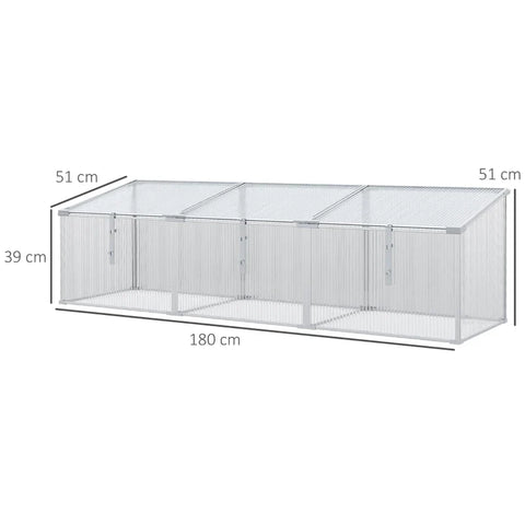 Rootz Greenhouse - Roof Window - Transparent Housing - Aluminum Frame - Cold Frame - Silver - 180x51x51cm