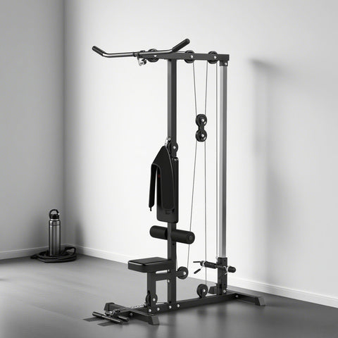 Rootz Strength Station - Home Gym Equipment - Upper Body Workout - Ergonomic Design - Steel & Synthetic Leather - Black - 140x108x197 cm