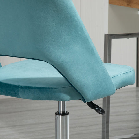 Rootz Ergonomic Office Chair - Swivel - Rotating - Velvet Comfort - 49 x 60 x 79-91cm - Height Adjustable - Blue