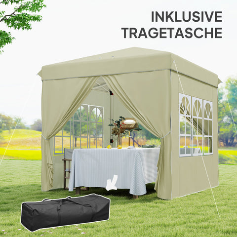 Rootz Pop Up Gazebo Tent - Garden Pavilion - Foldable Canopy - UPF50+ UV Protection - 248L x 248W x 270H cm - Green