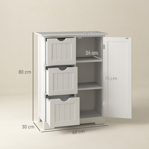 Rootz Bathroom Cabinet - Storage Unit - White Organizer - Moisture-Resistant MDF - 30cm x 30cm x 80cm