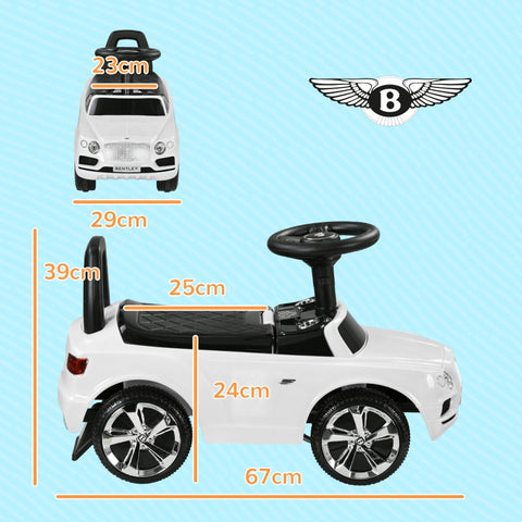 Rootz Bentley Bentayga Ride-On Car - Kids Slide Car - Children's Wheels - Anti-Tip Feature - Comfortable Backrest - Music Play - 67cm x 29cm x 39cm