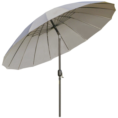 Rootz Round Tilting Garden Parasol - Outdoor Umbrella - Sun Shade - UV Protection - Ø 2.5m x H 2.4m Dense Polyester Fabric, Metal Fiberglass Mast