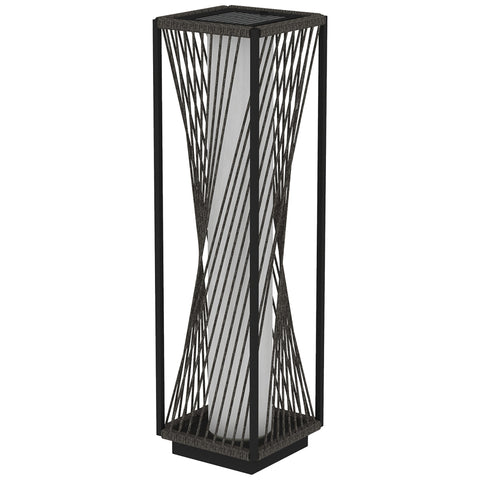 Rootz Solar Floor Lamp - Boho-Style Outdoor Lantern - Rattan Garden Light - Auto On/Off - 22x22x77cm - IP44 Waterproof