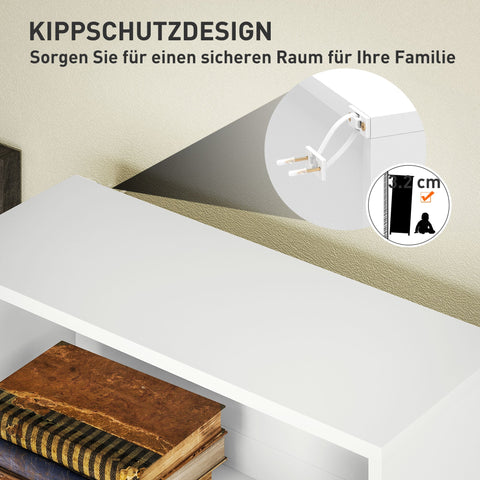 Rootz Bookshelf - Storage Unit - Shelving System - Adjustable Design - Chipboard Material - 60 x 24 x 158.5 cm - White Finish