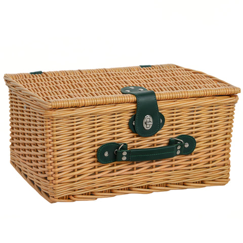 Rootz Picnic Basket - Picnic Case - Willow Basket - Isolated Cooling Bag - 40cm x 30cm x 20cm