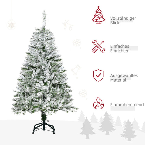 Rootz Frosty Artificial Christmas Tree - Snowy Pine Tree - No Needling - Easy Assembly - Flame Retardant - Ø70cm x 120cm