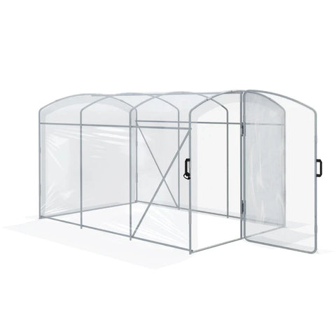 Rootz Greenhouse - Walk-In Tunnel Greenhouse - Film Greenhouse - Clear Film - Galvanized Steel Frame - Transparent - 300cm x 200cm x 195cm