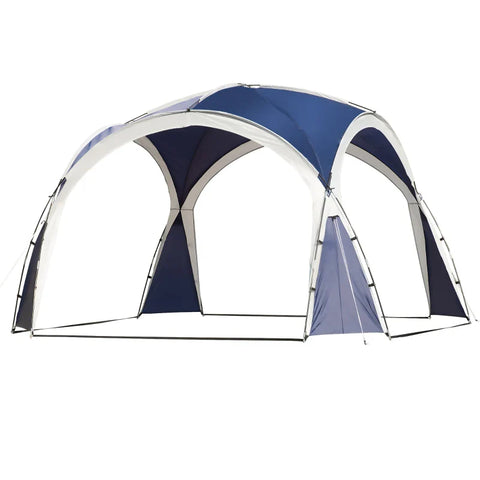 Rootz 6-8 Persoons Koepeltent - Prieel - Bescherming tegen zon en motregen - Polyester - Blauw + Grijs - 3,5 x 3,5 x 2,22 m
