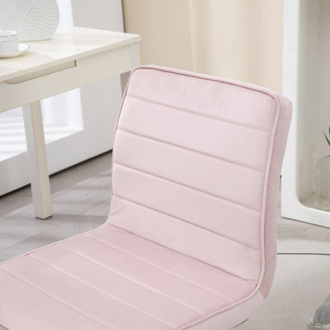 Rootz Office Chair - Computer Chair - Desk Chair - Height Adjustable - Soft Padding - Easy Mobility - 51cm x 64cm x 78-88cm - Pink Velvet Look